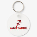 Red Sagittarius Horoscope Symbol keychains