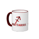 Red Sagittarius Horoscope Symbol mugs