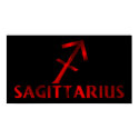 Red Sagittarius Horoscope Symbol posters