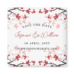 Red Sakuras 2 Custom Save The Date Wedding Magnet magnets