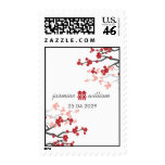 Red Sakuras & Double Happiness Wedding Stamps
