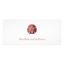 Red Sand Dollar Modern Wedding Invitation