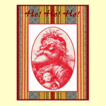 Red Santa Postcard postcards
