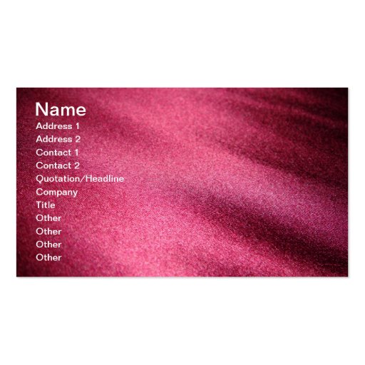 Red Satin Silk Business Card (front side)