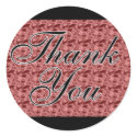 Red Satin Thank You Seals / Stickers sticker