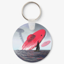 Red Saucer Attack Keychain by MDKgraphics Red Saucer Attack Keychain