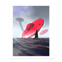 Red Saucer Attack Poster posters