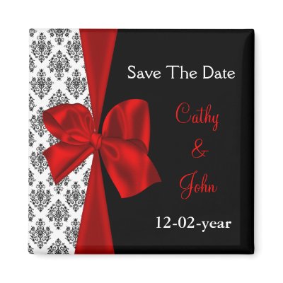 red Save the date magnet