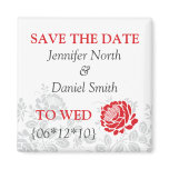Red Save The Dates magnets
