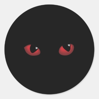Red Scary Eyes Stickers