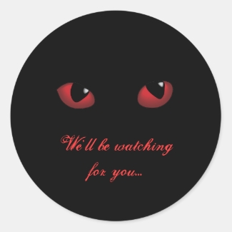 Red Scary Eyes Watching for You Stickers