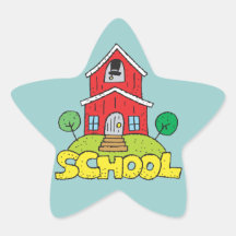 Red School House Star Stickers