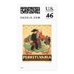 Red Schoolhouse Amish 1938 WPA Postage Stamps