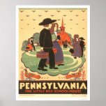 Red Schoolhouse Amish 1938 WPA Print