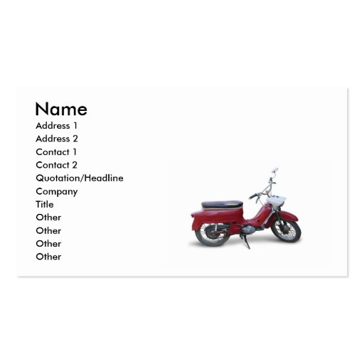 Red Scooter Business Card (front side)