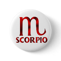 Red Scorpio Horoscope Symbol Pin