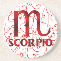Red Scorpio Horoscope Symbol coasters