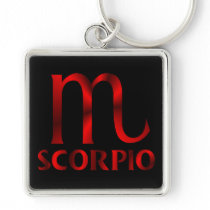 Red Scorpio Horoscope Symbol Key Chains