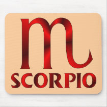 Red Scorpio Horoscope Symbol Mouse Mats