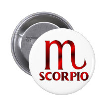 Red Scorpio Horoscope Symbol Pin