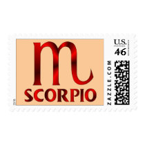 Red Scorpio Horoscope Symbol Postage Stamp