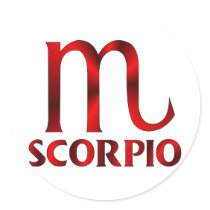 Red Scorpio Horoscope Symbol Round Sticker