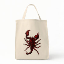 Red Scorpion - Grocery Tote bags by bontondesigns Red Scorpion - Grocery Tote bags