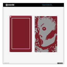 Red Screaming Zombie Head Kindle Skin