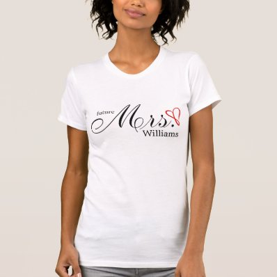Red Scribbled Heart Future Mrs Tshirt