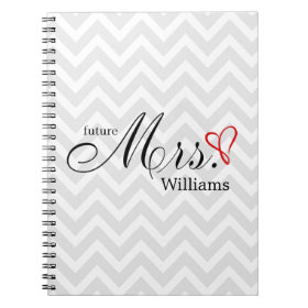 Red Scribbled Heart Future Mrs Wedding Planner Spiral Notebooks