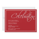 Red script Christmas celebration party invitation