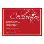 Red script Christmas celebration party invitation