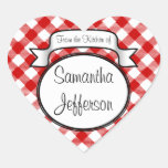 Red Script -From the Kitchen Of- Jar/Label Heart Stickers
