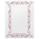 Red Scroll Frame on White Background letterhead