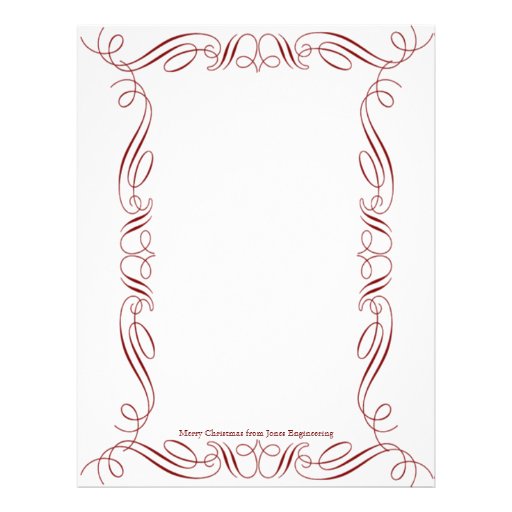 Red Scroll Frame on White Background Letterhead Design | Zazzle