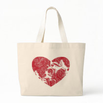 Red Scroll Letter Heart bags