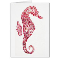 Red Seahorse Card cards