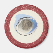 RED SEASHELL SITTING SERENELY REFRIGERATOR MAGNETS