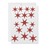 Red seastar collage, note card. personalized invitation
