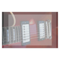 Red semi hollow guitar picture of strings, pickups personalized stationery