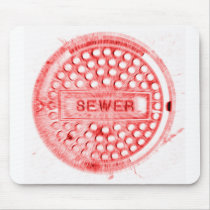 Red Sewer Manhole mousepads