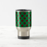 Red shamrocks on green background coffee mugs