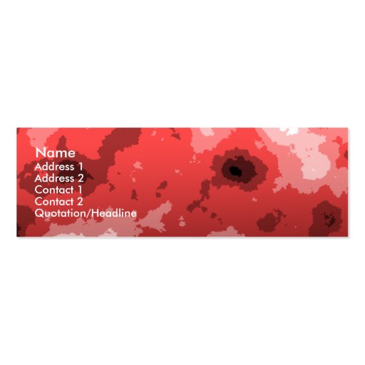 red sharp edge skinny business card. (front side)
