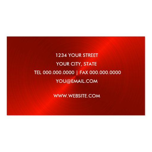 Red Sheen Business Card (back side)