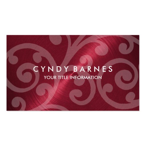 Red Sheen Business Card with Scroll