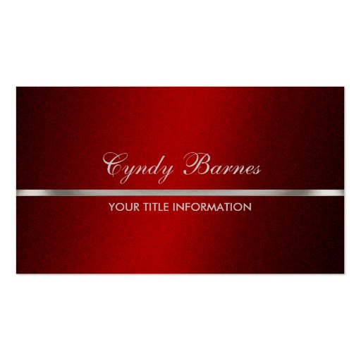 Red Shimmer with Silver Business Card