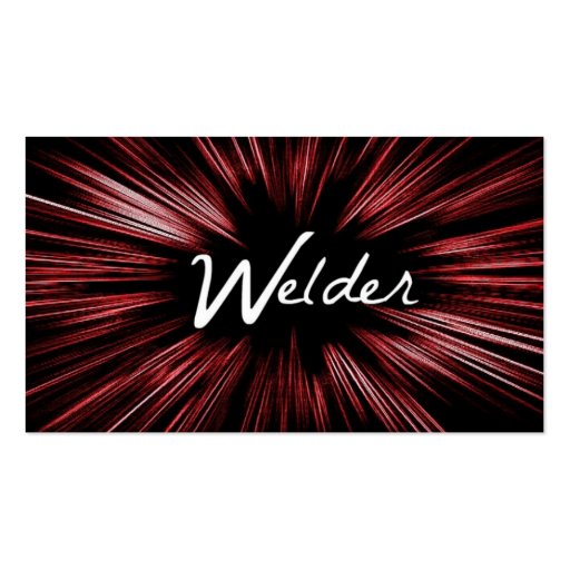 Red Shining Star Welder Business Card (front side)