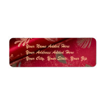 Red Shiny Wrapping Paper Return Address Labels