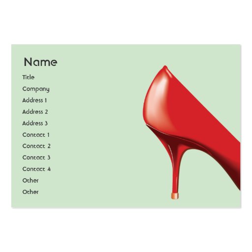 Red Shoe - Chubby Business Cards (front side)