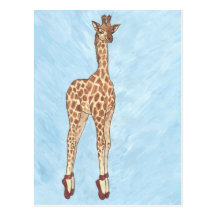 Red Shoes Giraffe Post Card